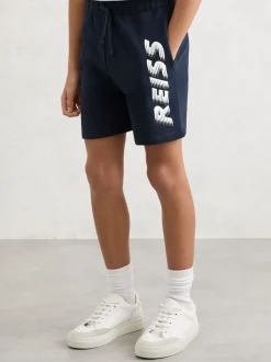 Shorts|Reiss Terek Cotton Logo-Print Drawstring Shorts