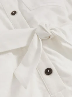 Jumpsuits En Playsuits|Reiss Zoe playsuit van katoen-linnen met riem