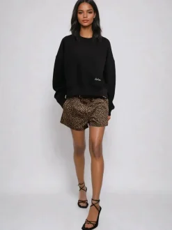 Shorts|Religion Maeva 100% Cotton Shorts In Mixed Leopard Print