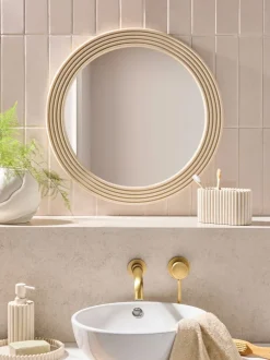 Spiegels|Badkameraccessoires*Next Resin Ribbed Round Wall Mirror