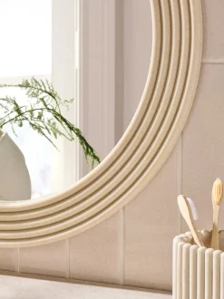 Spiegels|Badkameraccessoires*Next Resin Ribbed Round Wall Mirror