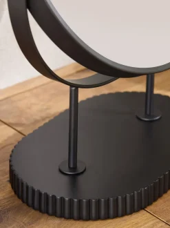 Spiegels|Badkameraccessoires*Next Resin Ribbed 5x Magnification Dressing Table Mirror Zwart