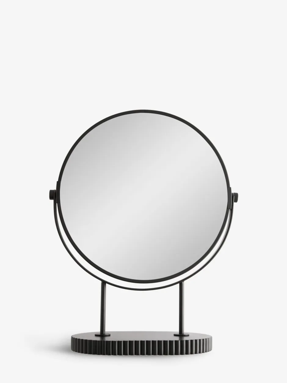 Spiegels|Badkameraccessoires*Next Resin Ribbed 5x Magnification Dressing Table Mirror Zwart
