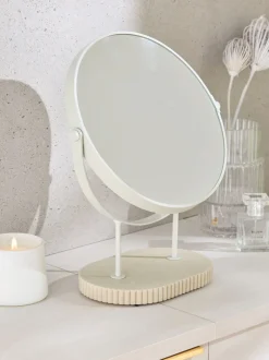Spiegels|Badkameraccessoires|Next Resin Ribbed 5x Magnification Dressing Table Mirror Natuurlijk
