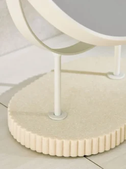 Spiegels|Badkameraccessoires|Next Resin Ribbed 5x Magnification Dressing Table Mirror Natuurlijk