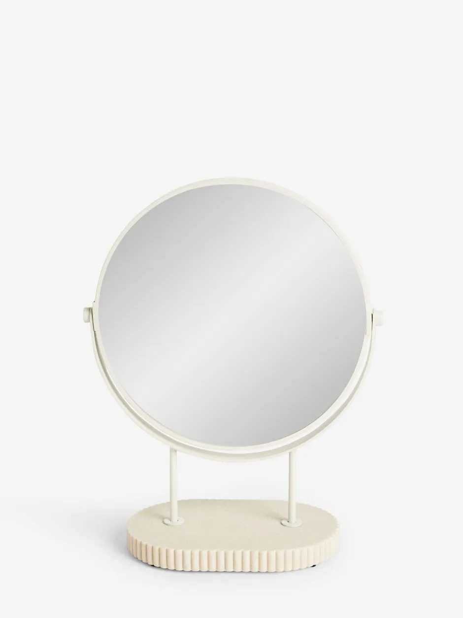 Spiegels|Badkameraccessoires|Next Resin Ribbed 5x Magnification Dressing Table Mirror Natuurlijk