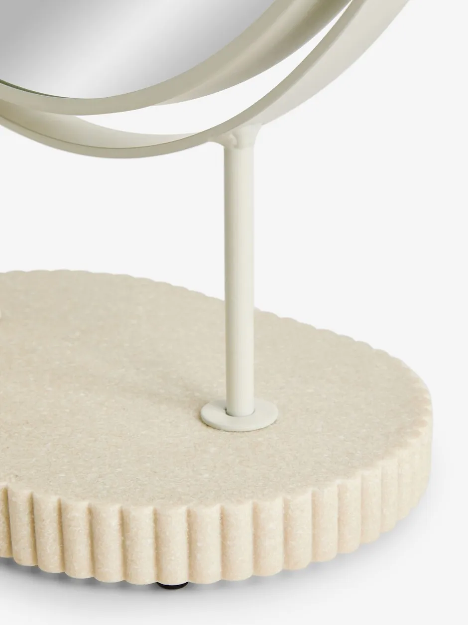 Spiegels|Badkameraccessoires|Next Resin Ribbed 5x Magnification Dressing Table Mirror Natuurlijk