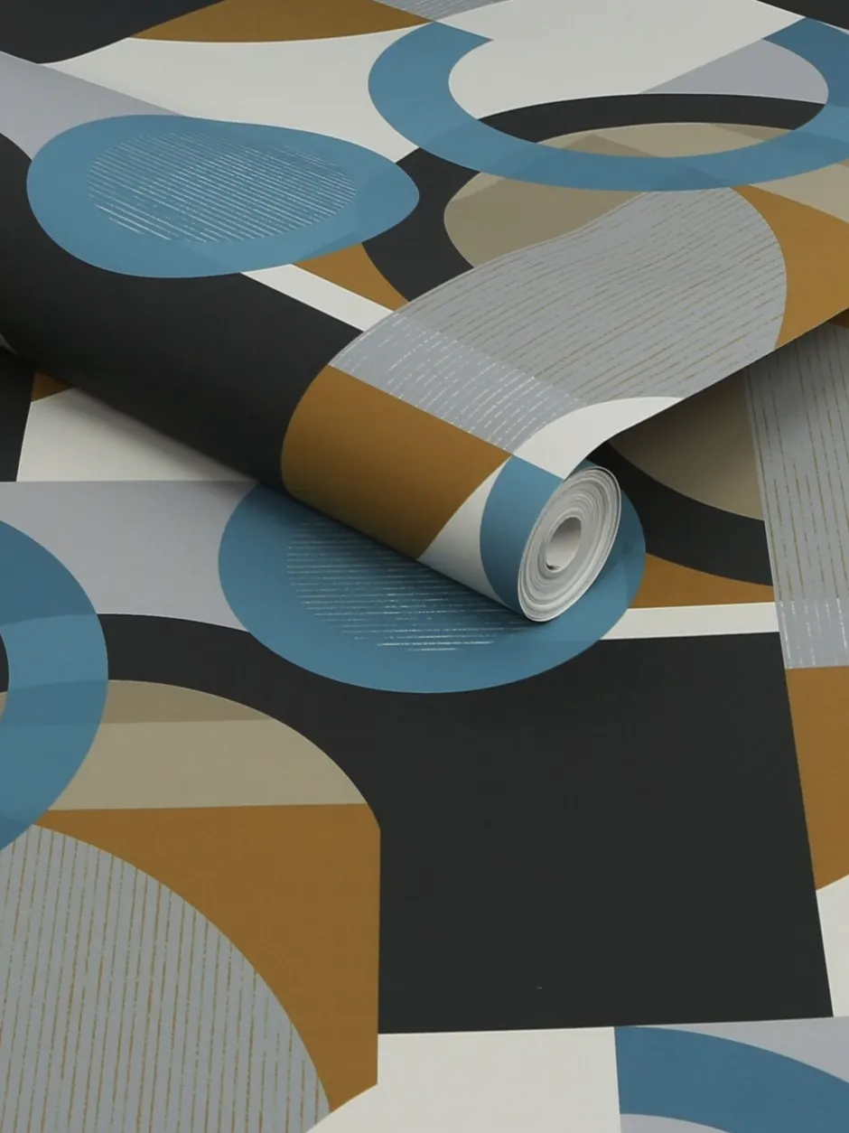 Behang|Next Retro Geometric Shapes 10M Wallpaper Blauw