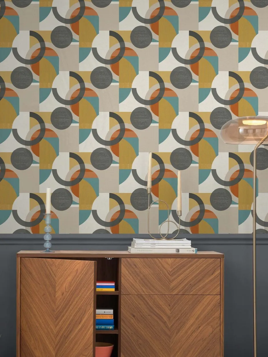 Behang|Next Retro Geometric Shapes 10M Wallpaper Oranje