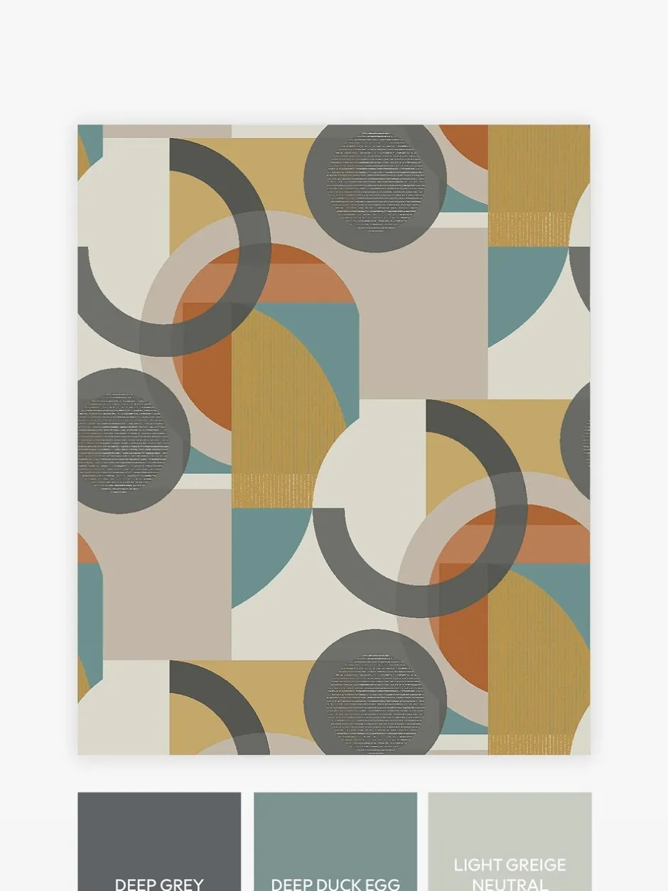 Behang|Next Retro Geometric Shapes 10M Wallpaper Oranje