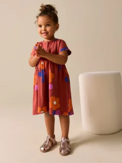 Jurken*Next - Jersey Dress (3mths-7yrs) Retro Orange