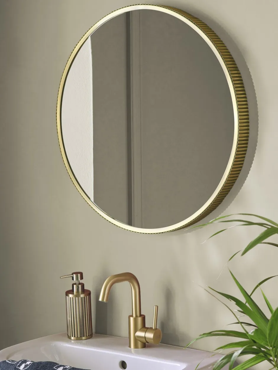 Spiegels|Badkameraccessoires*Next Rib Round Bathroom Wall Mirror Goud