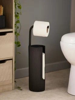 Badkameraccessoires*Next Rib Toiletrolhouder Zwart