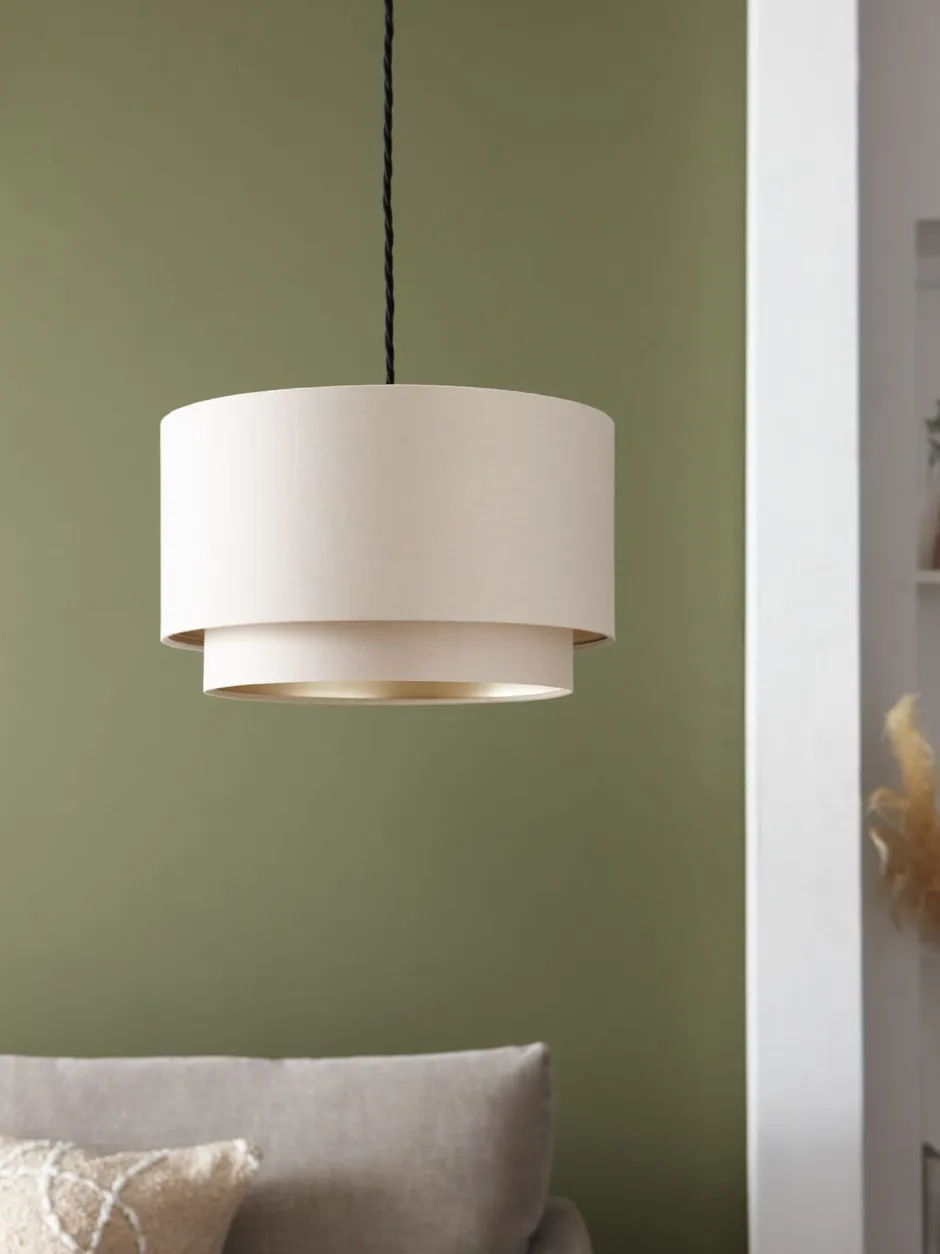 Lampenkappen|Verlichting*Next Rico 2 lagen, eenvoudig te monteren lampenkap Champagne-goud