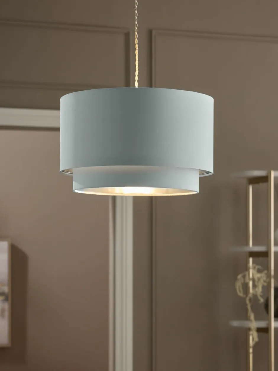 Lampenkappen|Verlichting*Next Rico 2 lagen, eenvoudig te monteren lampenkap Lichtblauw