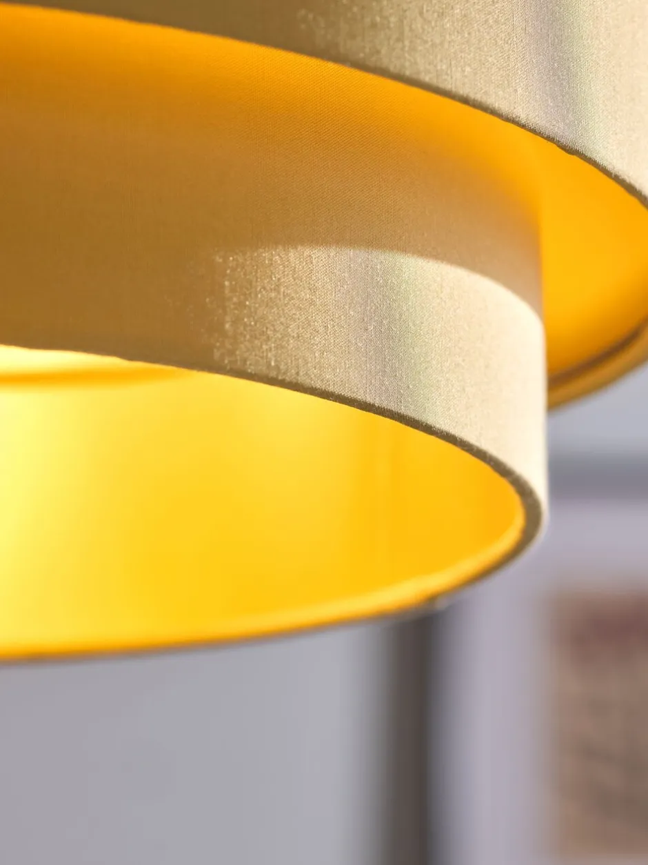 Lampenkappen|Verlichting*Next Rico 2 lagen, eenvoudig te monteren lampenkap Mosterdgeel