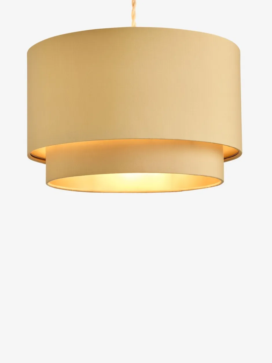Lampenkappen|Verlichting*Next Rico 2 lagen, eenvoudig te monteren lampenkap Mosterdgeel