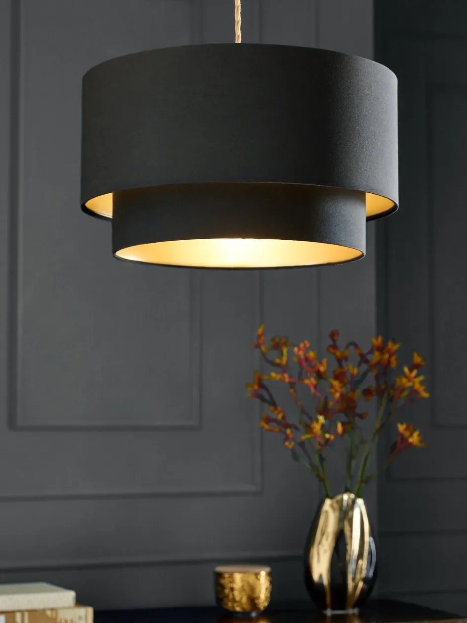 Lampenkappen|Verlichting*Next Rico plafondlamp met gemakkelijk te monteren kap Zwart