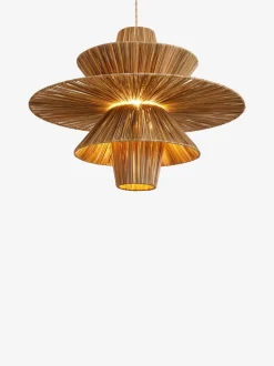 Lampenkappen|Verlichting|Next Rieten plafondlamp met gemakkelijk te monteren kap