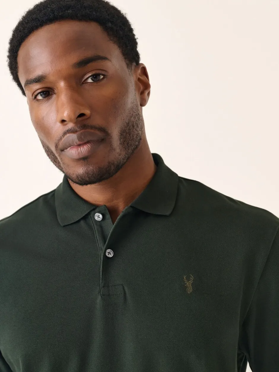 Poloshirts|T-Shirts En Hemden*Next Rijk olijfgroen - Slim Fit - Piqué poloshirt met korte mouwen