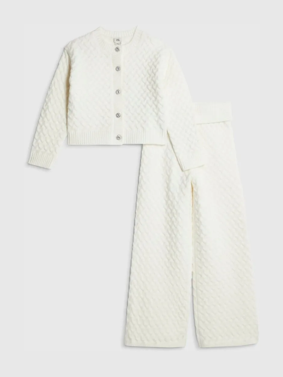 Gebreide Kleding*River Island Cable Cardigan & Trousers Set
