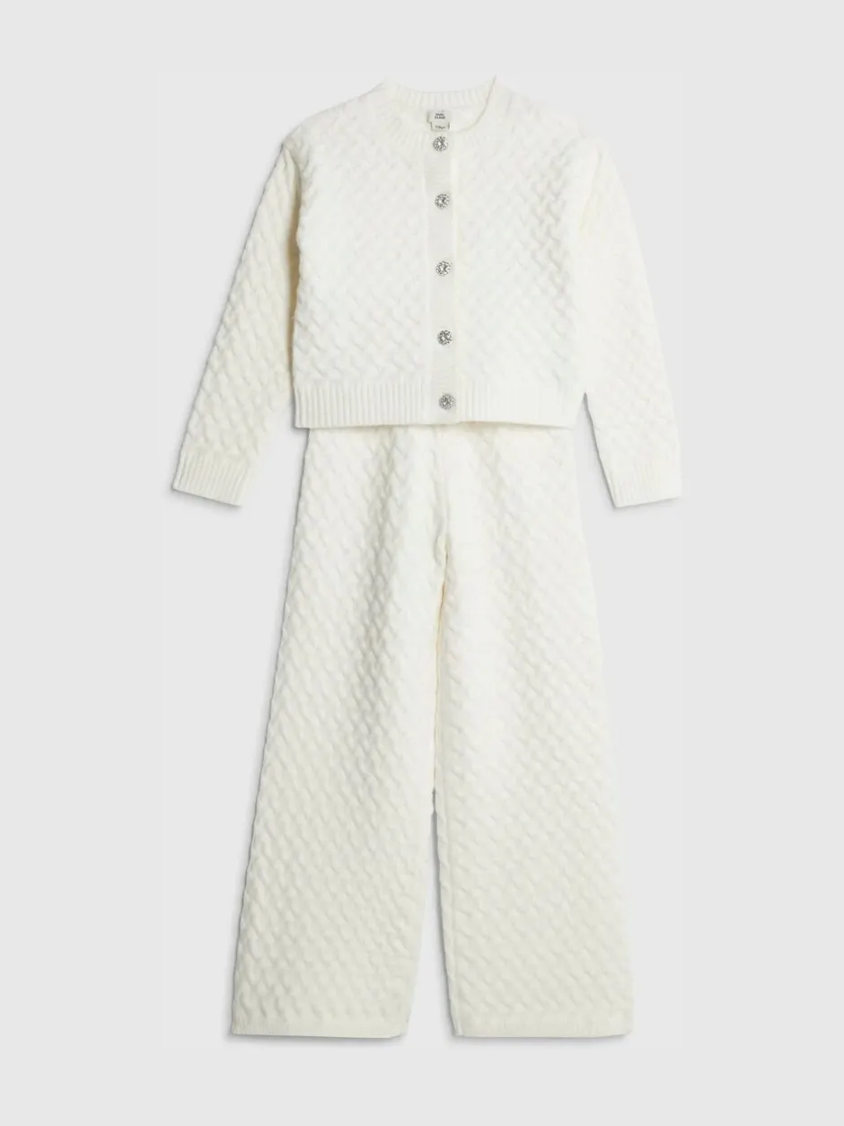 Gebreide Kleding*River Island Cable Cardigan & Trousers Set