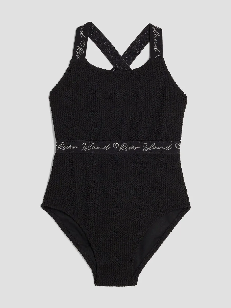 Badkleding|River Island Elastic Textured Swimsuit