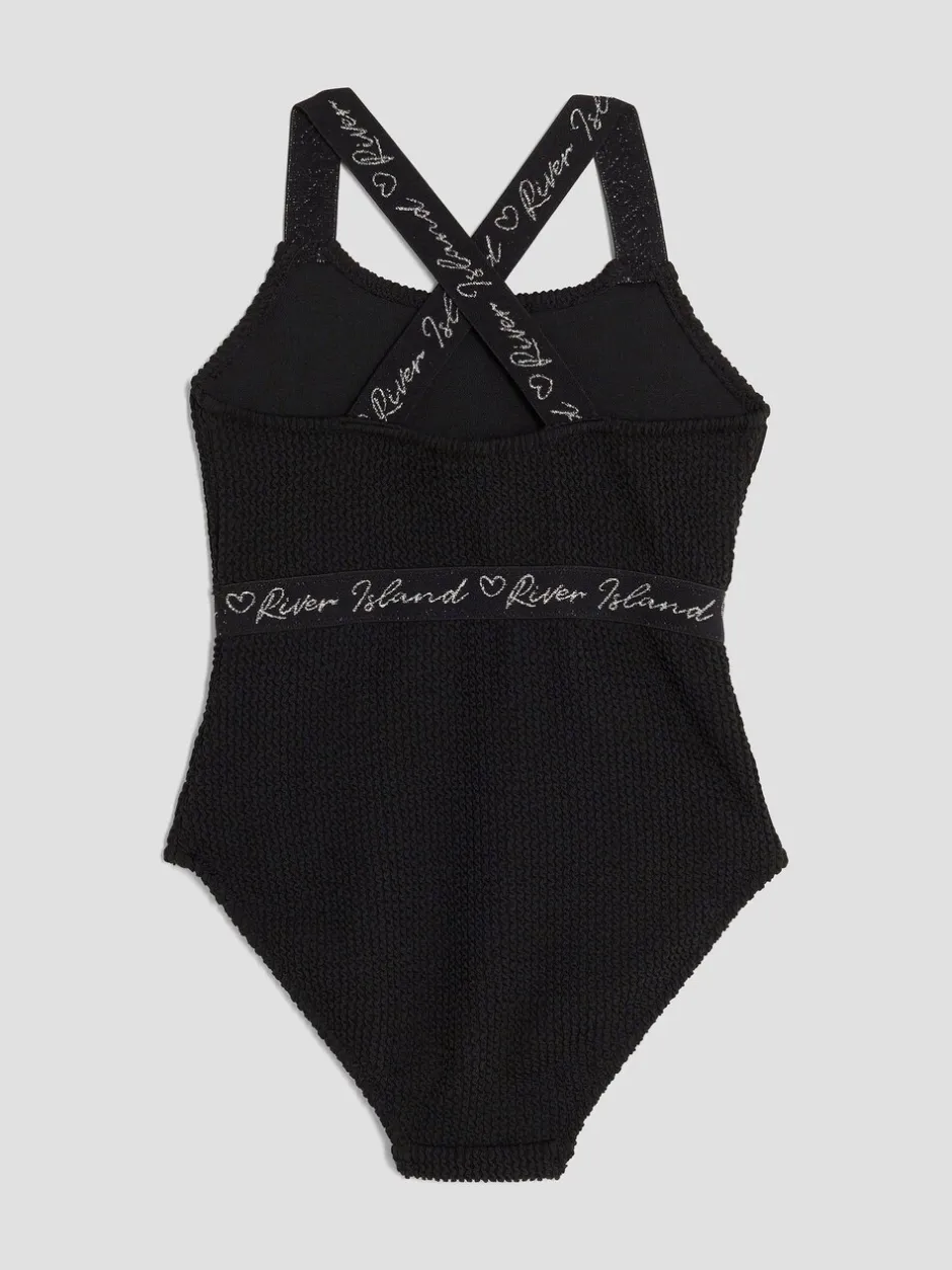 Badkleding|River Island Elastic Textured Swimsuit