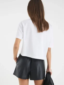 Shorts|River Island Elasticated Faux Leather Shorts