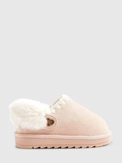 Pantoffels|River Island Fur Strap Whipstch Slippers