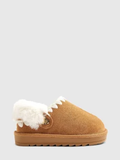Pantoffels*River Island Fur Strap Whipstch Slippers