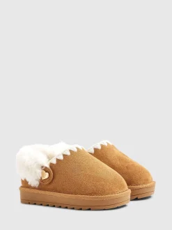 Pantoffels*River Island Fur Strap Whipstch Slippers