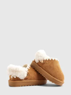 Pantoffels*River Island Fur Strap Whipstch Slippers