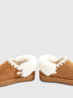 Pantoffels*River Island Fur Strap Whipstch Slippers