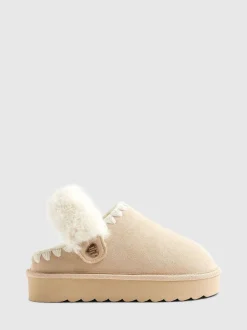 Pantoffels*River Island Fur Strap Whipstch Slippers