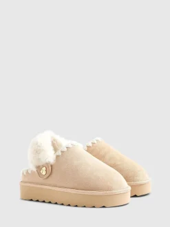 Pantoffels*River Island Fur Strap Whipstch Slippers