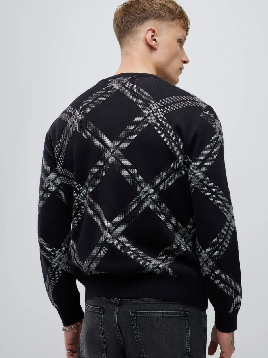 Gebreide Kleding|River Island Knitted Check Print Jumper