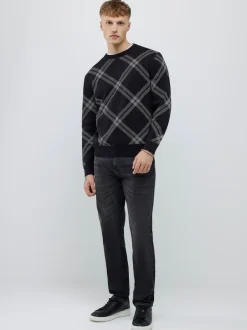 Gebreide Kleding|River Island Knitted Check Print Jumper