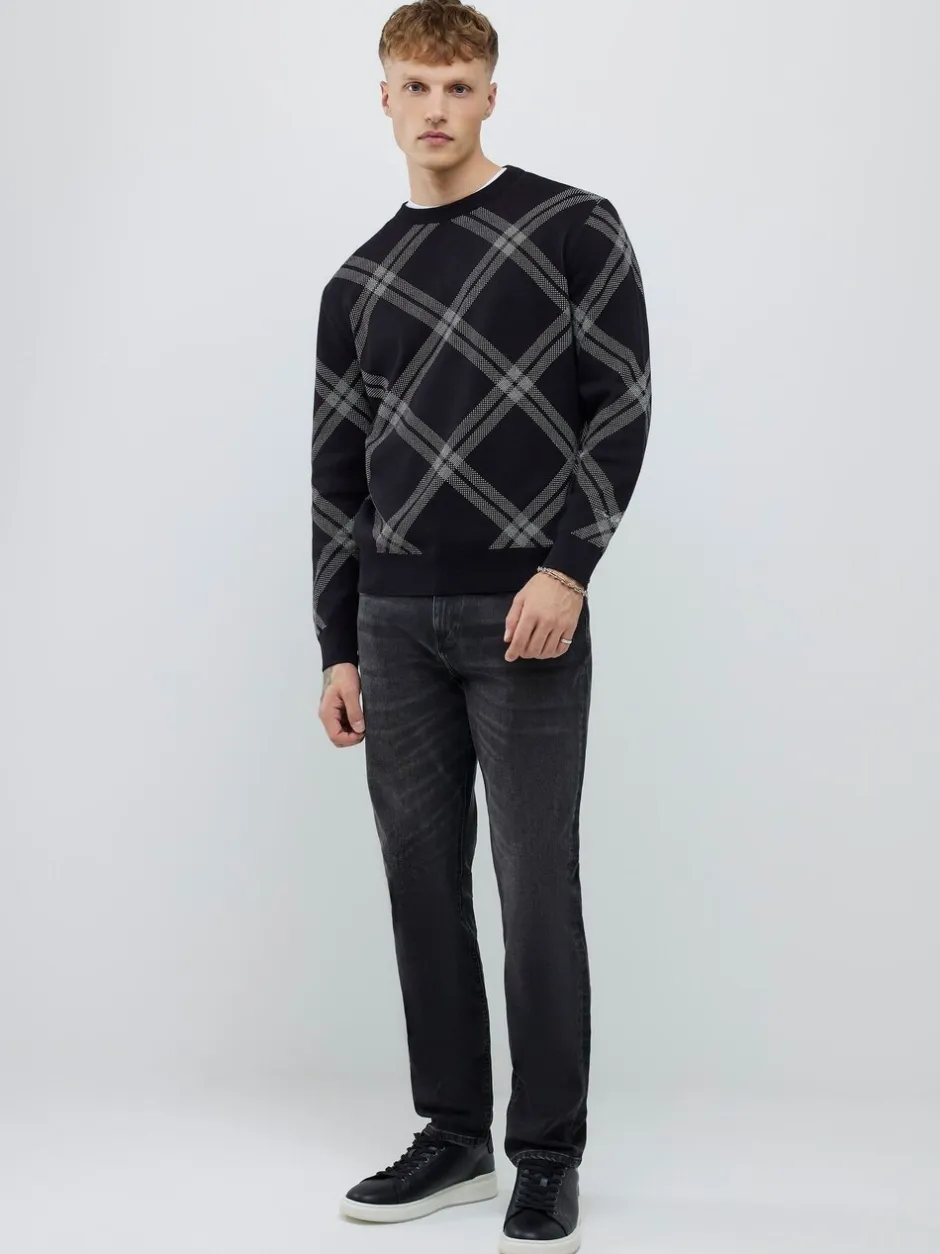 Gebreide Kleding|River Island Knitted Check Print Jumper