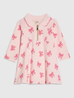 Gebreide Kleding|River Island Long Sleeve Bow Collar Rib Dress