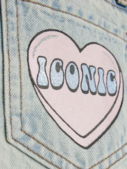 Jeans|River Island Loveheart Graffiti Straight Leg Jeans