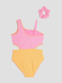 Badkleding*River Island Meisjesbadpak met bloktextuur