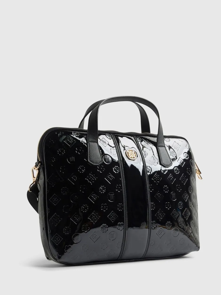 Tassen En Portemonnees*River Island Patent Monogram Laptop Case Bag
