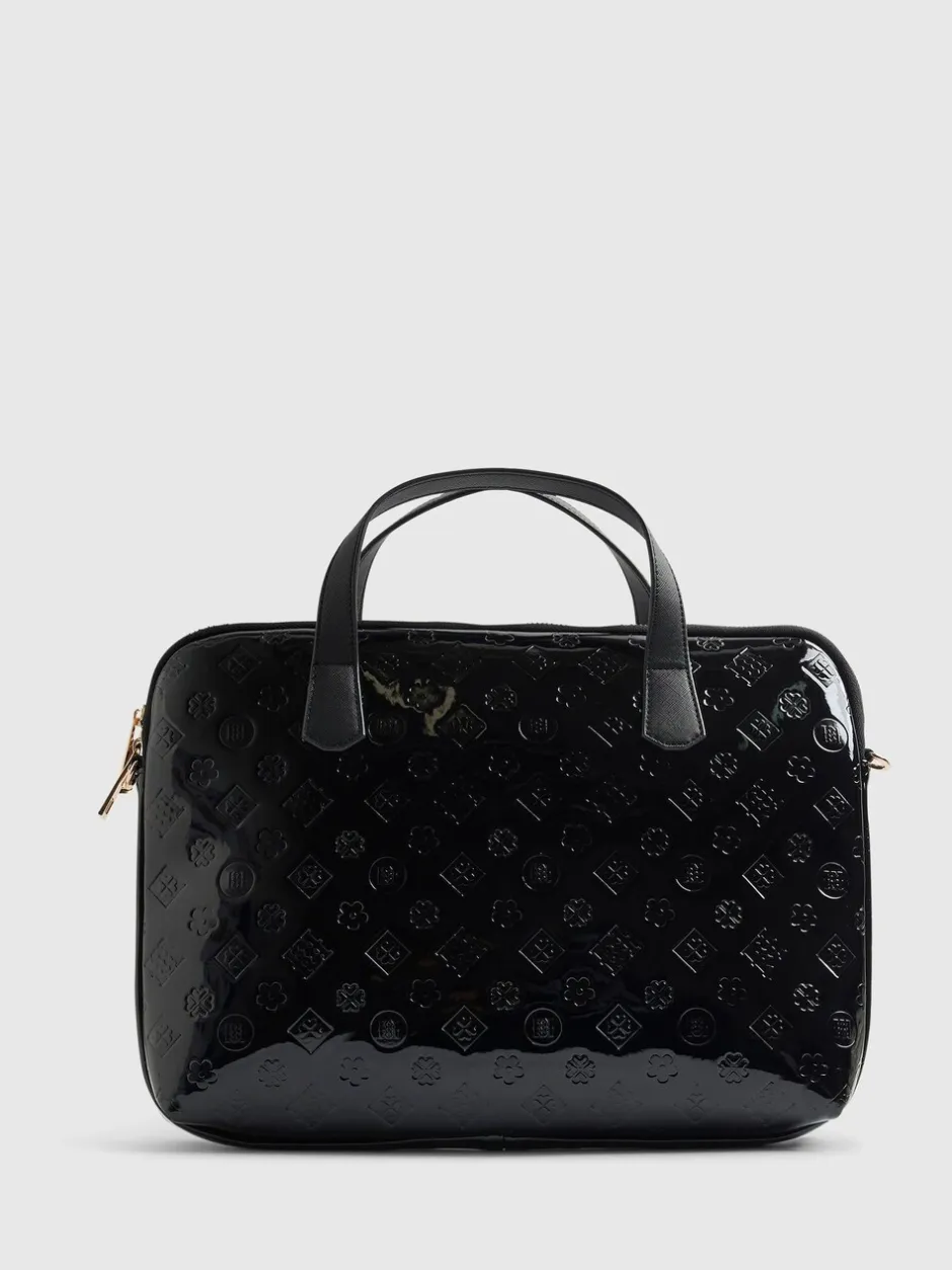 Tassen En Portemonnees*River Island Patent Monogram Laptop Case Bag