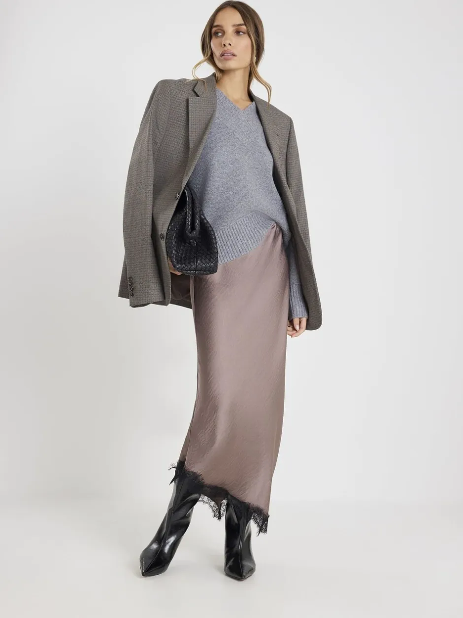 Rokken|River Island Satin Skirt With Lace