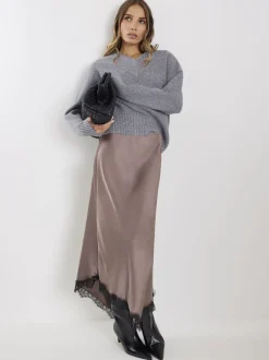 Rokken|River Island Satin Skirt With Lace