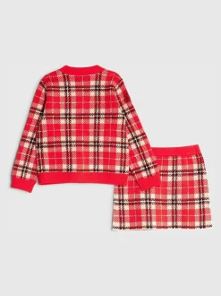 Shorts En Rokken*River Island Tartan Sequin Cardigan & Skirt Set