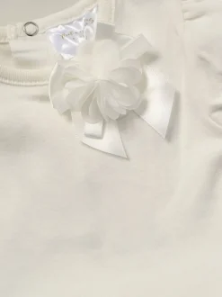 Rompertjes En Hemdjes|Rock-A-Bye Baby Boutique - Outfitset van witte tutu-romper met roze lintdetail en hoofdband