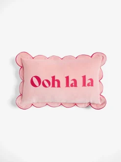 Kussentjes En Plaids|Kussentjes En Plaids*Rockett St George Ooh La La Scalloped Velvet Slogan Cushion