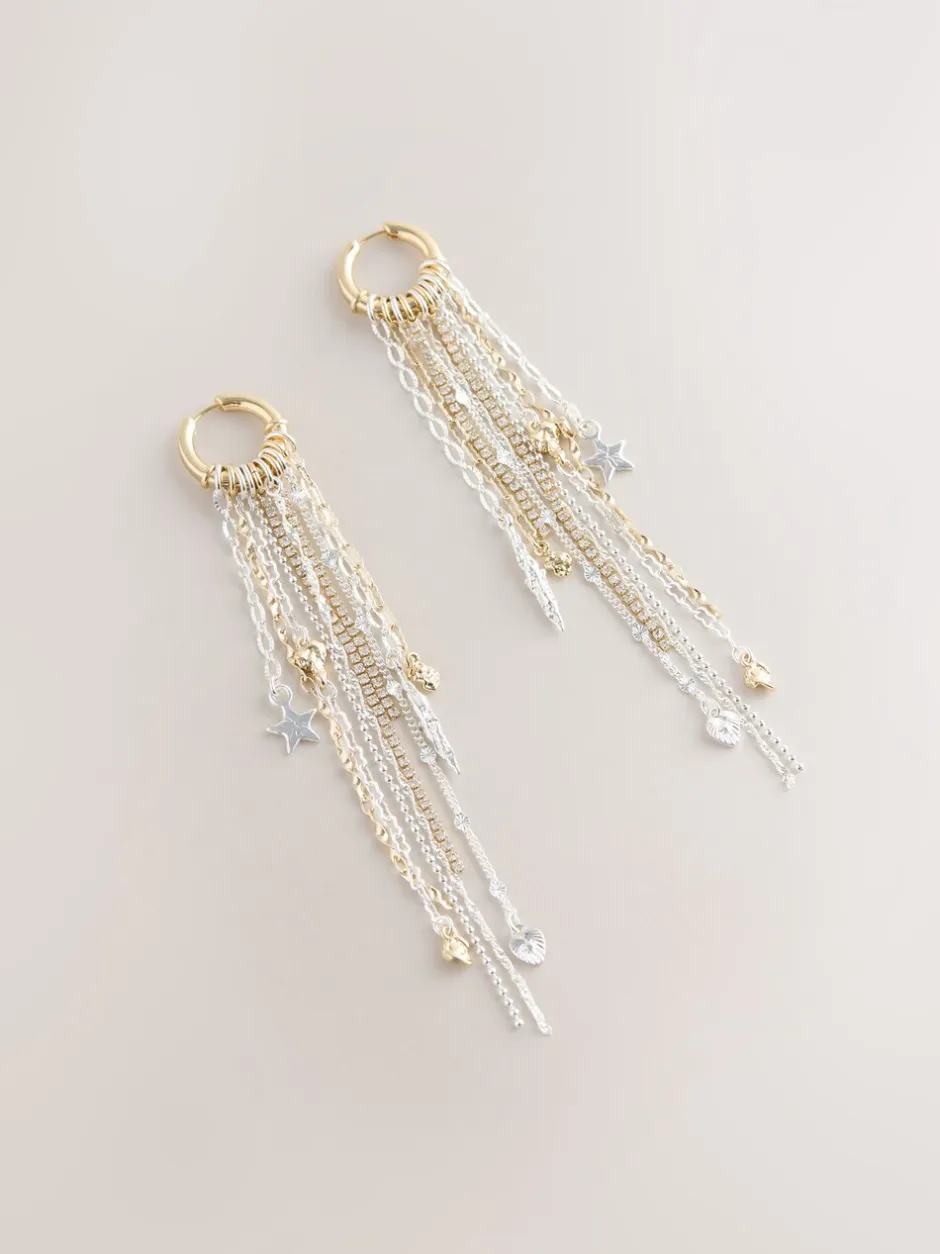 Sieraden|Rockett St George Star Charm Hoop Drop Earrings